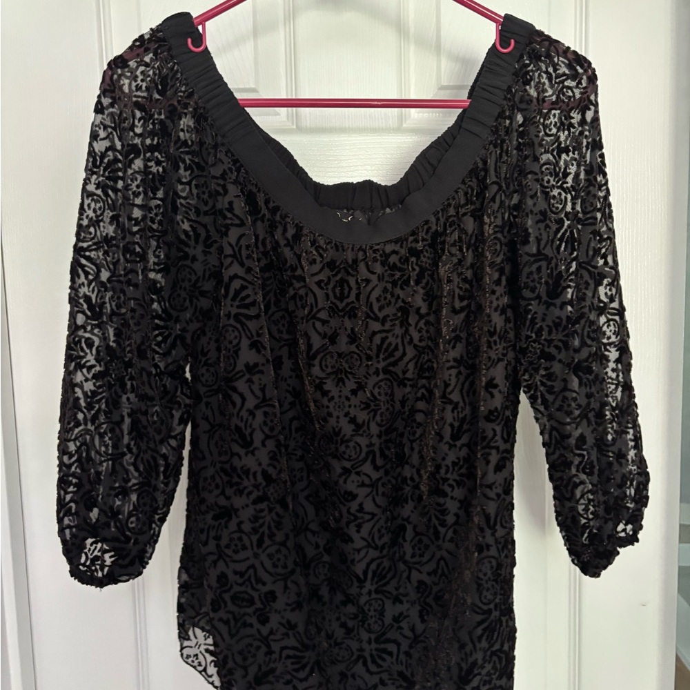 Elegant Black Lace Women's Top